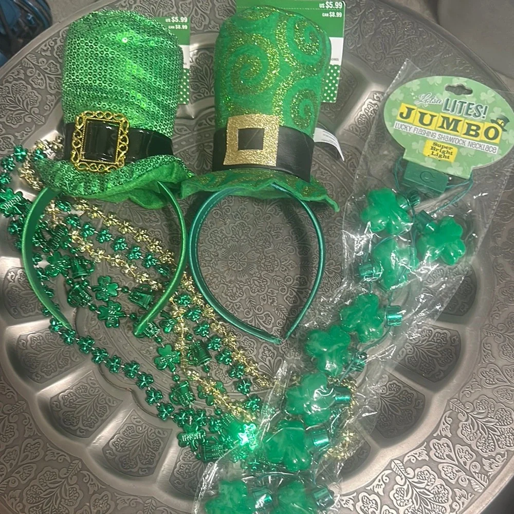 Green St. Patrick's Day Party Headbands and Necklaces